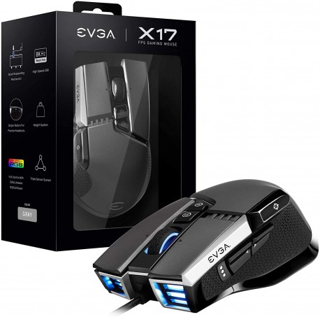 Mouse Gamer EVGA X17, Wired, 16000DPI