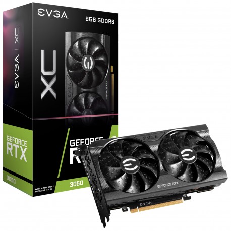 Tarjeta de Video GPU EVGA GeForce RTX 3050 XC GAMING, 08G-P5-3553-KR, 8GB GDDR6, Dual-Fan, Metal Backplate