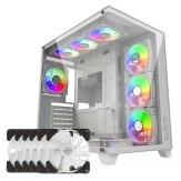PACK Gabinete Alseye Vision Ultra W + 6 ventiladores ARGB - Blanco