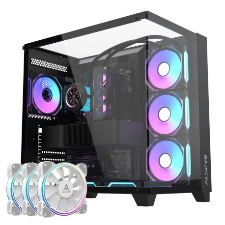 PACK Gabinete Alseye Vision Ultra B + 3 ventiladores Asleye N12 blancos